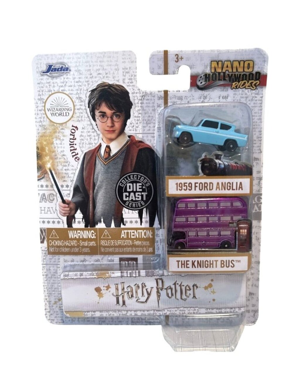 Harry Potter Nano Hollywood Rides Die-Cast 1959 Ford Anglia & The Knight Bus